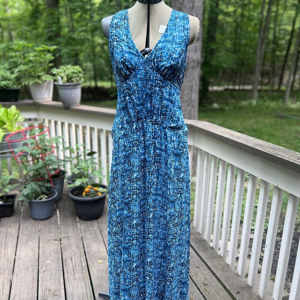 Derek Lam Women's M Blue Sleeveless Maxi Dress